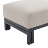 Playa Dark Grey and Olefin Beige Outdoor Ottoman