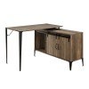 Zakwani 48 Inch L-Shaped Writing Desk (Rustic Oak/ Black)