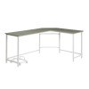 Dazenus 66 Inch L-Shaped Writing Desk (Gray/ White)