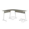 Dazenus 58 Inch L-Shaped Writing Desk (Gray/ White)