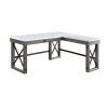 Talmar Marble Top L-Shaped Writing Desk (Weathered Gray)