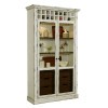 Antique White Display Curio Cabinet with Wine Storage
