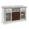 Distressed Sideboard with Storage and USB in White