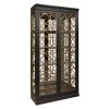 Four Shelf Display Cabinet w/ Decorative Glass Doors