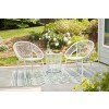 Mandarin Cape 3-Piece Outdoor Chair and Table Set (White)