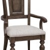 Woodbury Wooden Arm Chair in Cowboy Boods Brown (Set of 2)