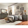 Willow Upholstered Bedroom Set (Distressed Dark Gray)