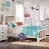 Willow Youth Upholstered Bed (Distressed White)