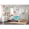 Willow Youth Upholstered Bedroom Set (Distressed White)