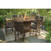 Paradise Trail Outdoor Fire Pit Bar Table Set