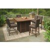 Paradise Trail Outdoor Fire Pit Bar Table Set