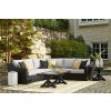 Beachcroft Outdoor Modular Sectional Set (Black and Light Gray)