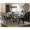 Willow Rectangular Counter Dining Set w/ Uph Chairs (Distressed Black)