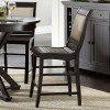 Willow Upholstered Counter Height Chair (Set of 2) (Distressed Black)