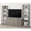 Pure Modern 63 Inch Console w/ Pair of Angled Etagere Bookcase Piers