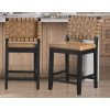 Reid Black Camel Vegan Leather 24" Counter Chair (Set of 2)