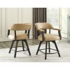 Rylie Swivel Counter Height Chair (Black and Sand)