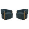 Finley Island Teal Swivel Accent Chair (Set of 2)