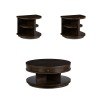 Augustine Round Occasional Table Set (Sepia Brown)