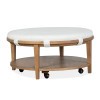 Lindon White Upholstered Round Cocktail Table