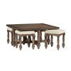 Wynton Square Cocktail Table w/ 4 Nesting Stools
