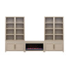 The Cove Khaki Bookcase Wall with Fireplace Cabinet