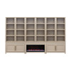 The Cove Khaki Complete Bookcase Wall with Fireplace