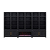 The Cove Seal Skin Black Complete Bookcase Wall with Fireplace