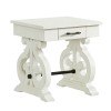 Stone Square Side Table (White)