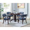 Tournament Game Table Set w/ Navy Chairs