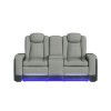 Lantana Rocky Cement-Charcoal Power Motion Loveseat w/ Power Headrest and Console