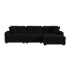 Arizona Steno Black 3-Piece Right Chaise Sectional