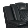 Carlo Pebble Black Power Motion Sofa w/ Dropdown and Power Headrest