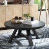 Modern Farmhouse Round Cocktail Table (Charcoal)
