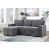 U0203 Pull Out Sofa Bed (Light Grey)