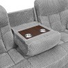 Bravo Reclining Sofa w/ Drop-Down Table (Stone Light Gray)