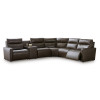 ModZ Chocolate 6-Piece Power 3-Recliner Sectional w/ Audio Console