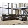 ModZ Chocolate 6-Piece Power 3-Recliner Sectional w/ Audio Console