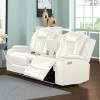 Orion Power Reclining Console Loveseat w/ Power Headrests (White)