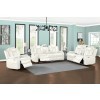 Orion Power Reclining Living Room Set w/ Power Headrests (White)
