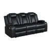 Orion Power Reclining Sofa w/ Drop-Down Table and Power Headrests (Black)