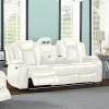 Orion Reclining Sofa w/ Drop-Down Table (White)