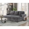 U2660 Grey L Sectional w/ Pull Out Sofa Bed