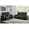 Boyington Black Power Reclining Living Room Set w/ Air Massage System and Heating