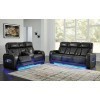 Boyington Black Power Reclining Living Room Set w/ Air Massage System and Heating