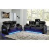 Boyington Black Power Reclining Living Room Set w/ Air Massage System and Heating