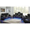 Boyington Black Power Reclining Living Room Set w/ Air Massage System and Heating