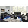 Boyington Black Power Reclining Living Room Set w/ Air Massage System and Heating