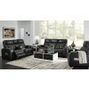 Boyington Black Power Reclining Living Room Set w/ Air Massage System and Heating