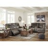 Wurstrow Smoke Power Reclining Living Room Set w/ Adjustable Headrests